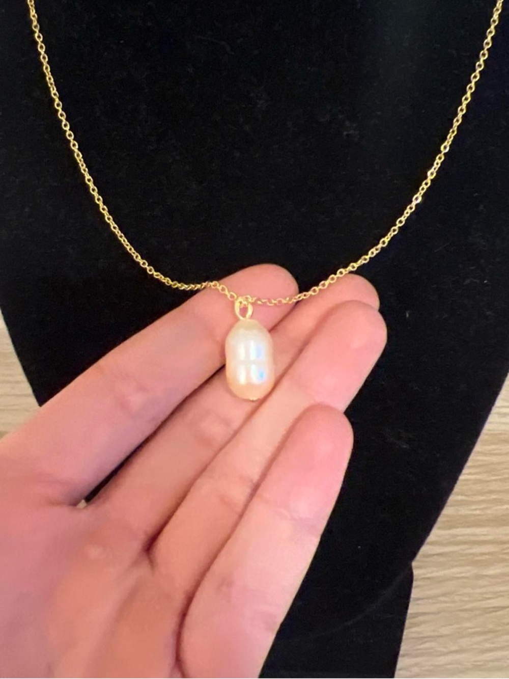 Freshwater Pink Pearl Pendant Necklace - Picture 3 of 5